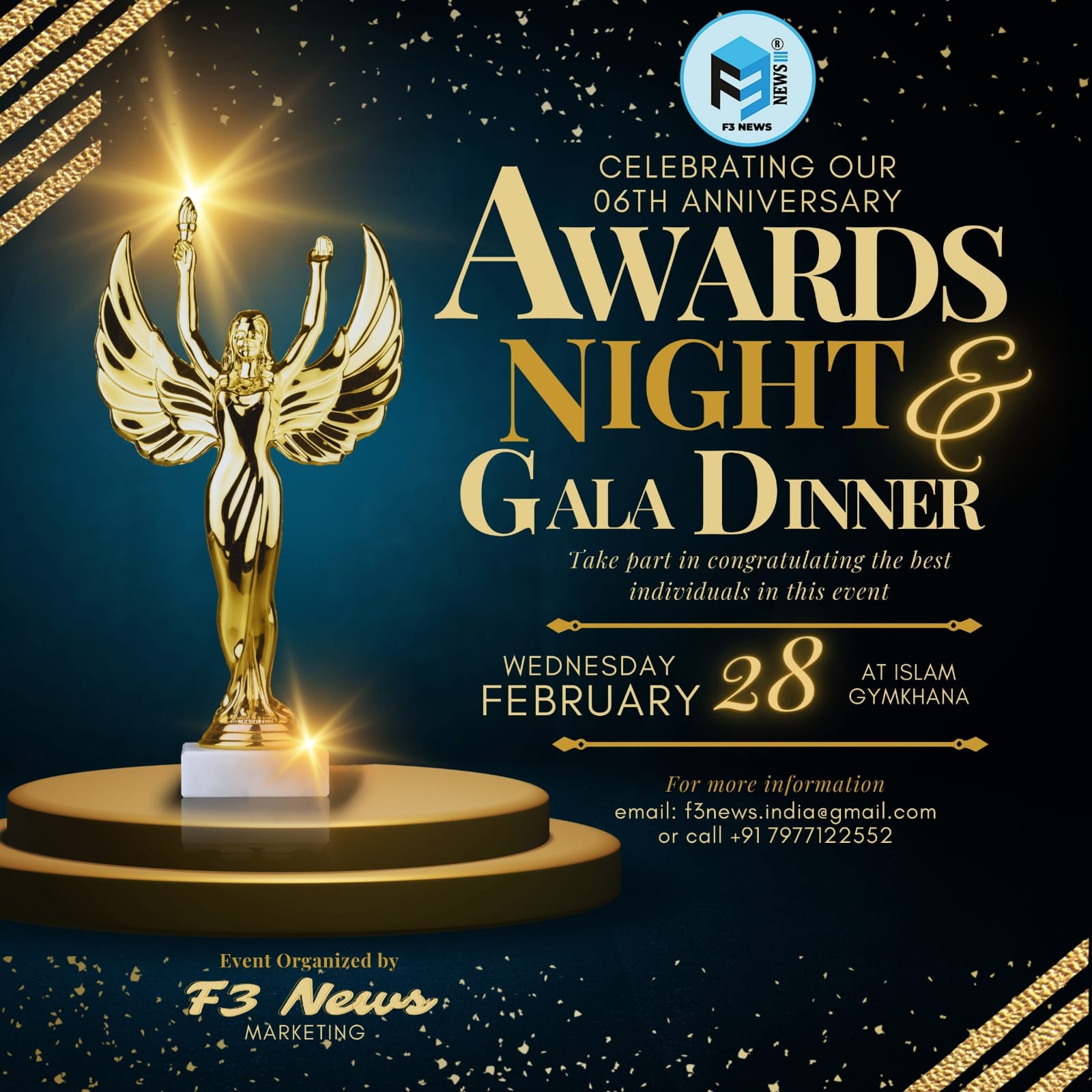You are currently viewing F3 Gala Dinner Night Marks 6th Anniversary with Glamour and Prestige